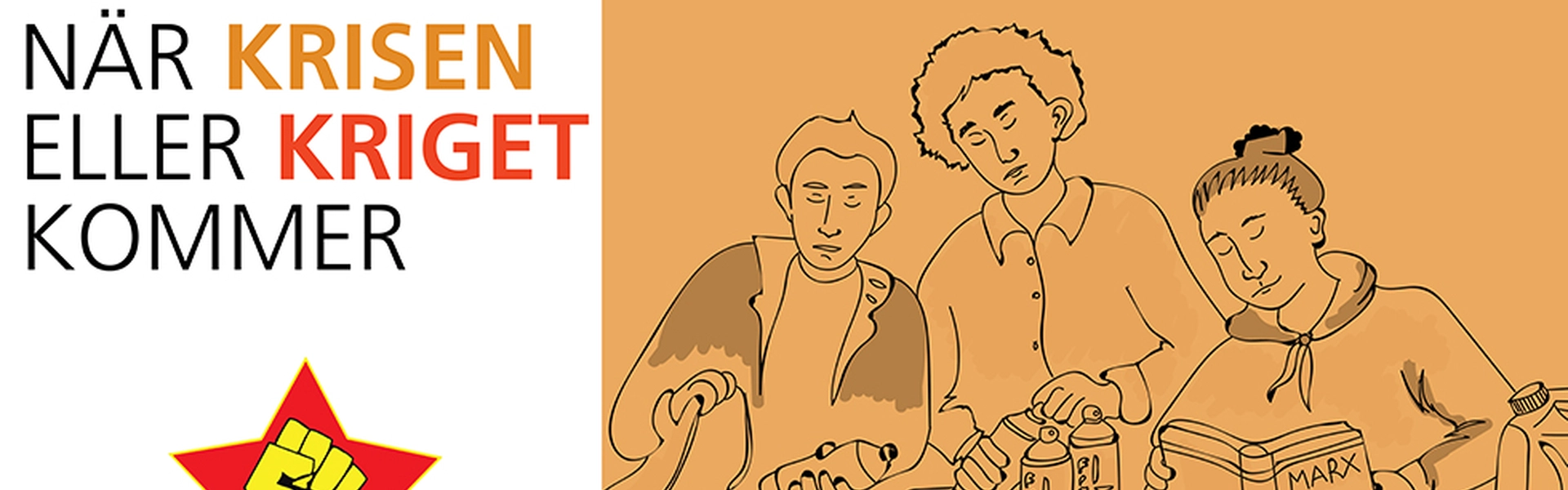 Parodi bild p&aring; broschyren "N&auml;r kriset eller kriget kommer"