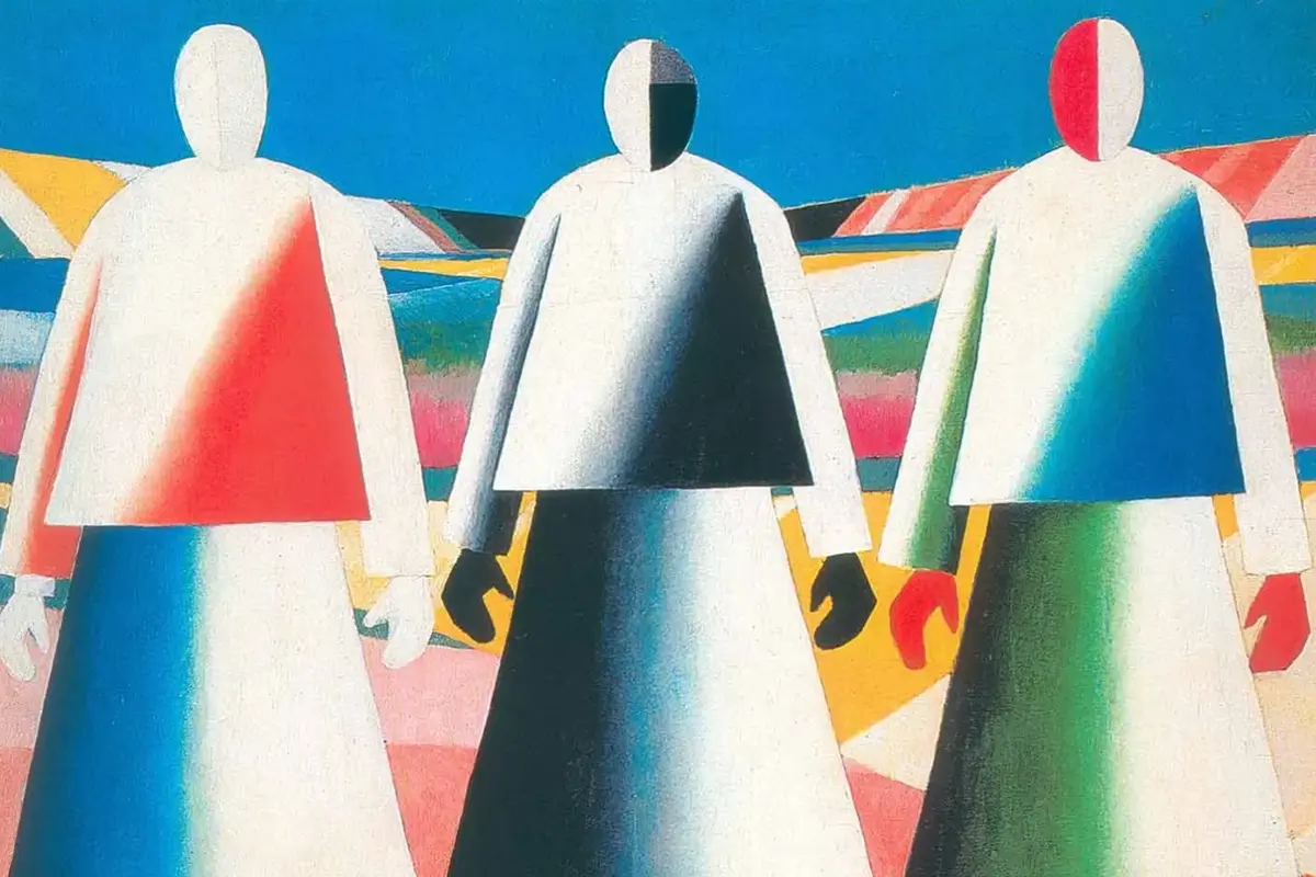 Tre figurer i olika f&auml;rger