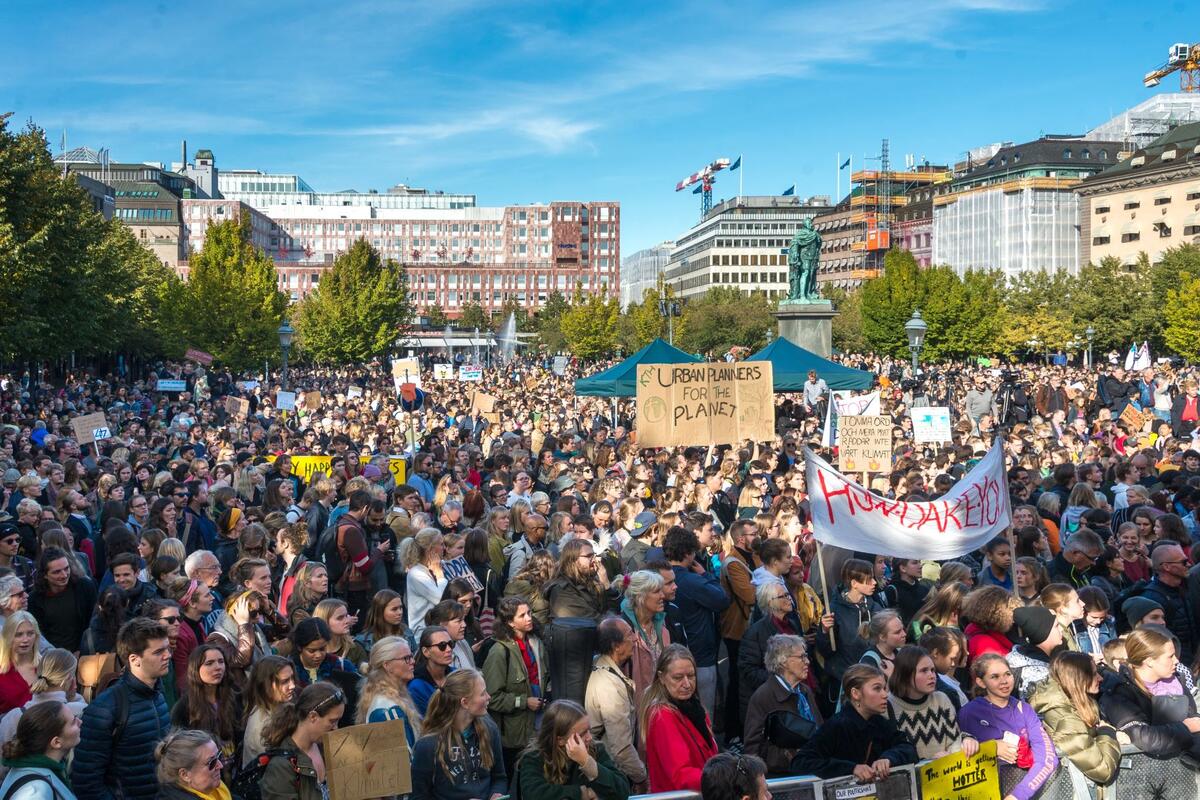 Stor klimatdemonstration i Stockholm 2019