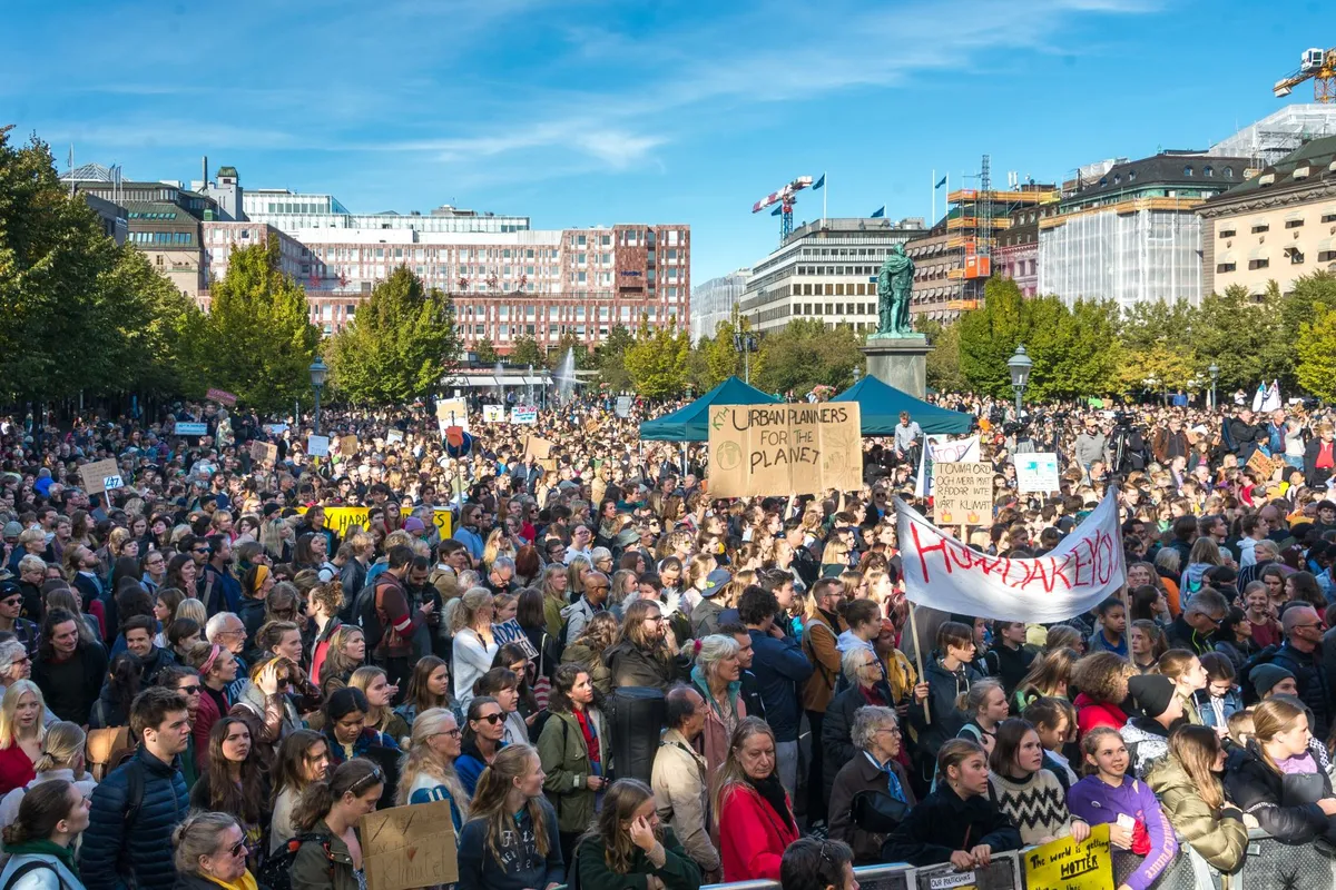 Stor klimatdemonstration i Stockholm 2019