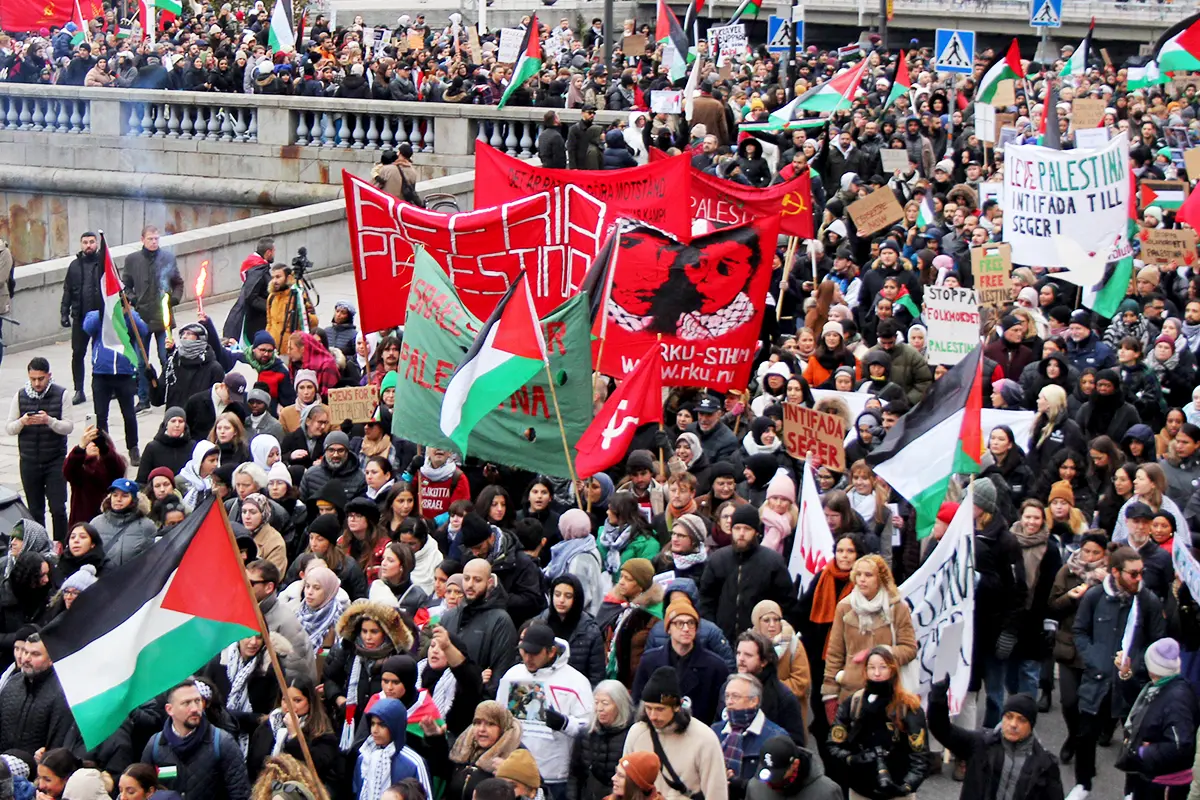 Palestinademonstration i Stockholm