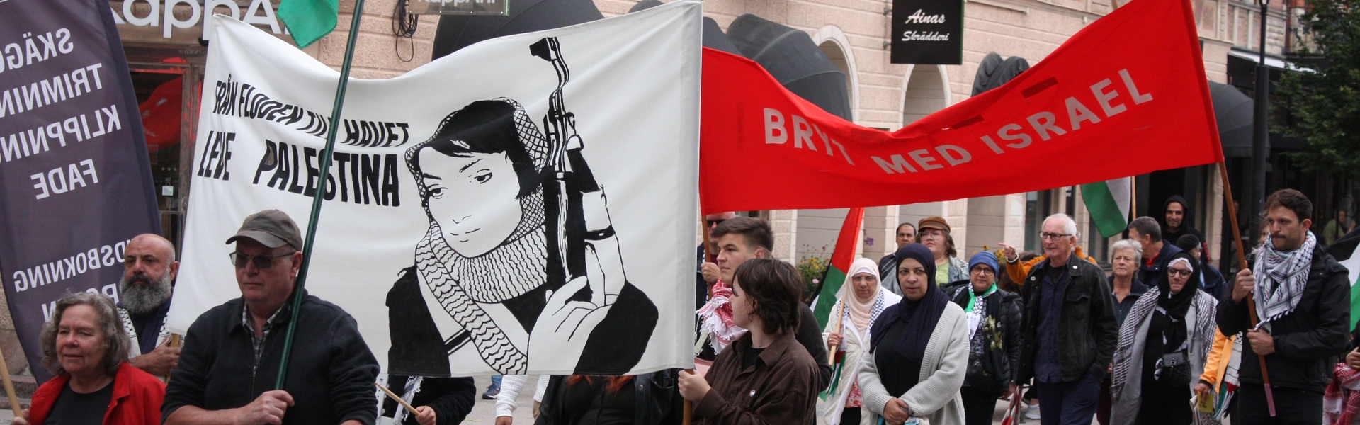 Bild p&aring; solidaritetsdemonstration i Sundsvall