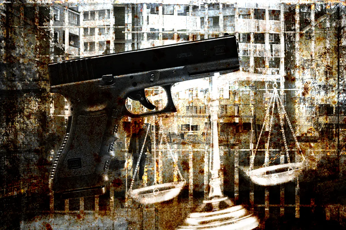 glock-pistol och gammaldags v&aring;g